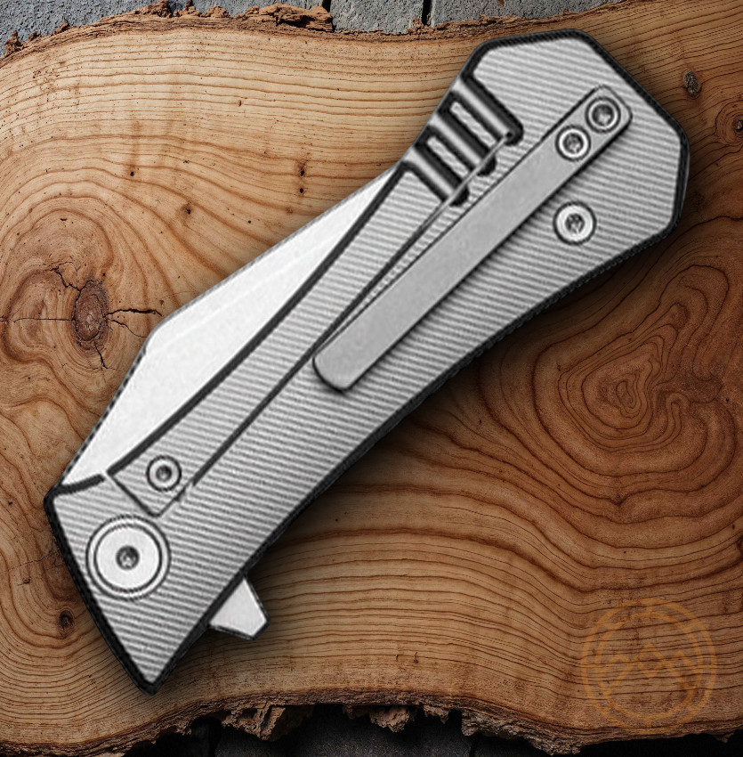 Auxiliary Manufacturing Folding Knife 2.75″ M390 Steel Blade Titanium Handle