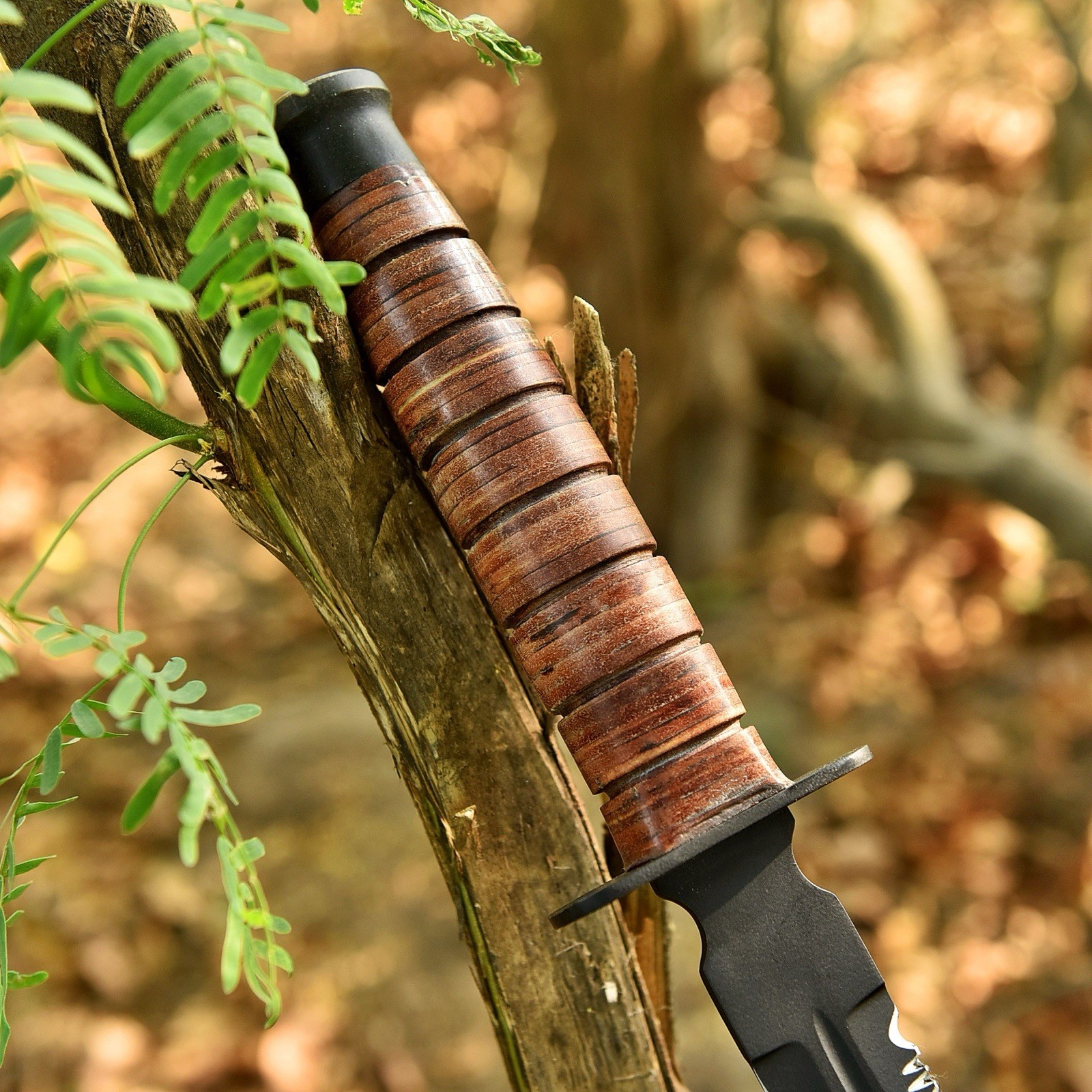 US 1942 Double-Edge Combat Sword and Leather Sheath | Overall Handmade Knives