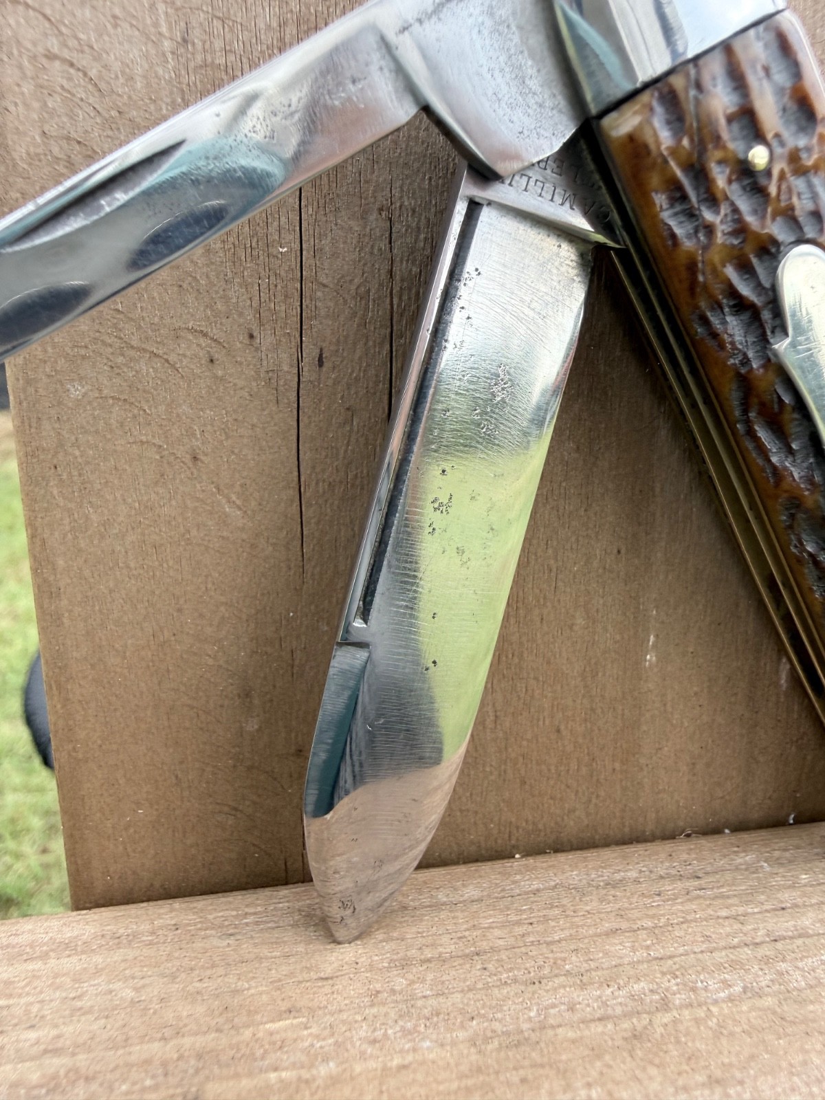 Camillus Cutlery Co Camillus N.Y. Two Bladed Spear Point Long Pull