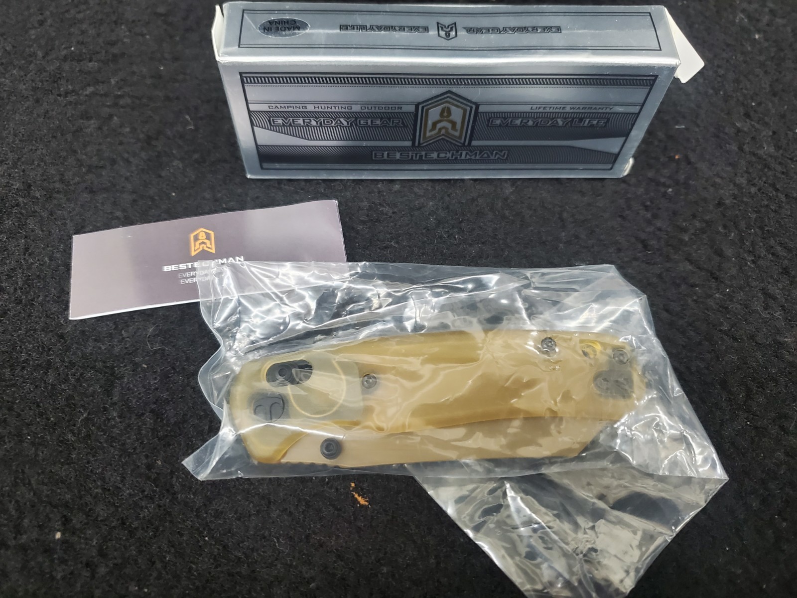 Bestechman BMK06D Cicada’s Wing B-Lock Knife Gold 10Cr15MoV New Open Box