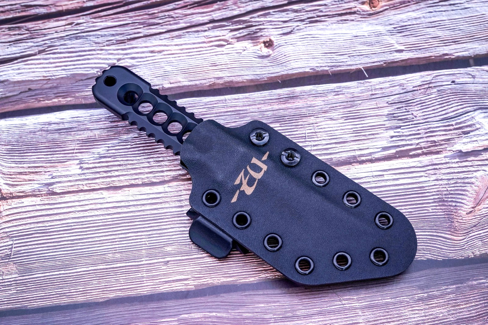 ZU Bladeworx Mekanik Fatmek, Cryodur A2, Black Cerakote Finish, Blk Kydex Sheath