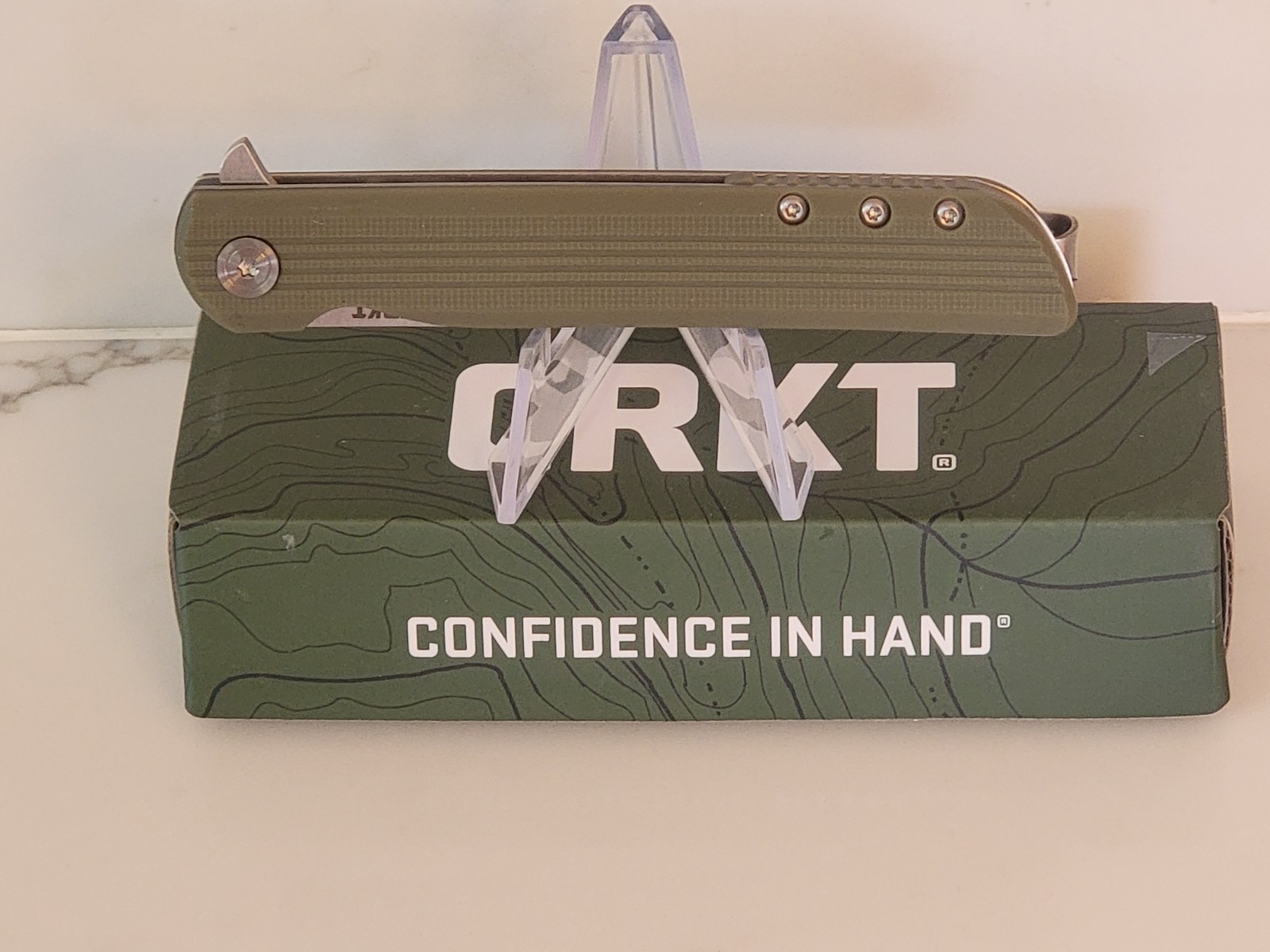 CRKT LCK 3810 Green Handles Folding Pocket Knife Lerch Design USA NEW IN BOX