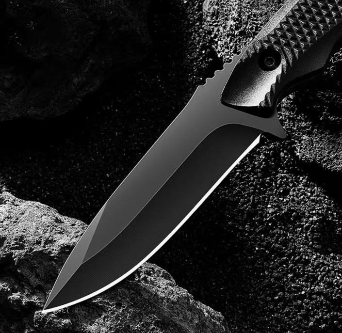 Protector 8” Inch Hunting Knife with Sheath Black Fishing Knife With Sheath