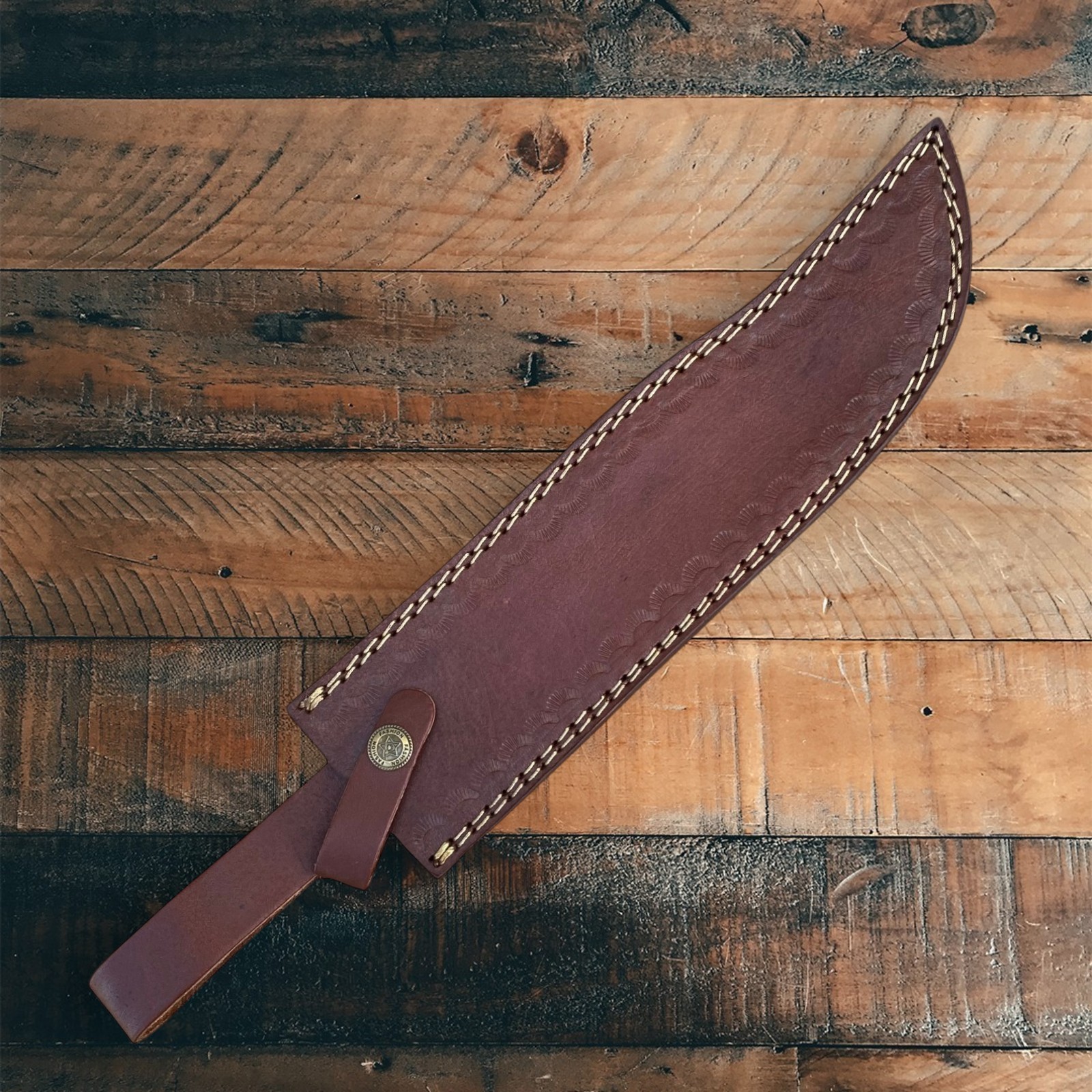 Handmade Brown Leather Replacement Sheath Scabbard 11 Inch Fixed Blade Knife US
