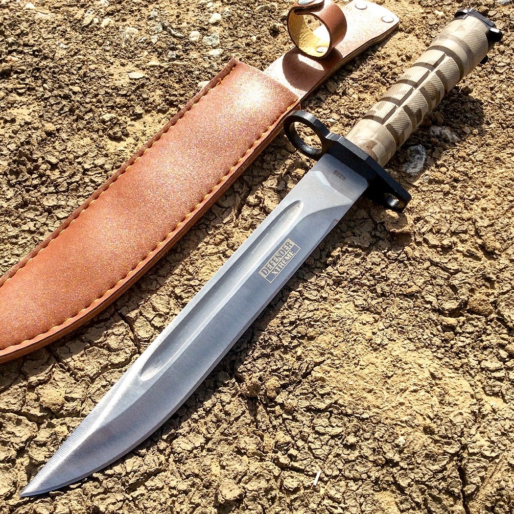 13.5″ Military Survival Rambo Fixed Blade Hunting Knife Bayonet Tactical Bowie