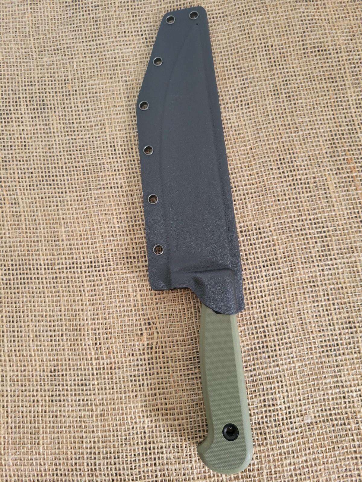 Station IX The Partisan Fixed Knife 8″ 1095HC Steel Blade Green Micarta Handle
