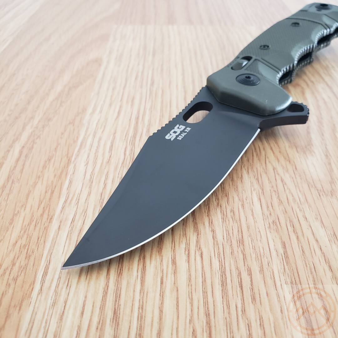 SOG SEAL XR Folding Knife 4″ S35VN Steel Clip Point Blade OD Green GRN Handle