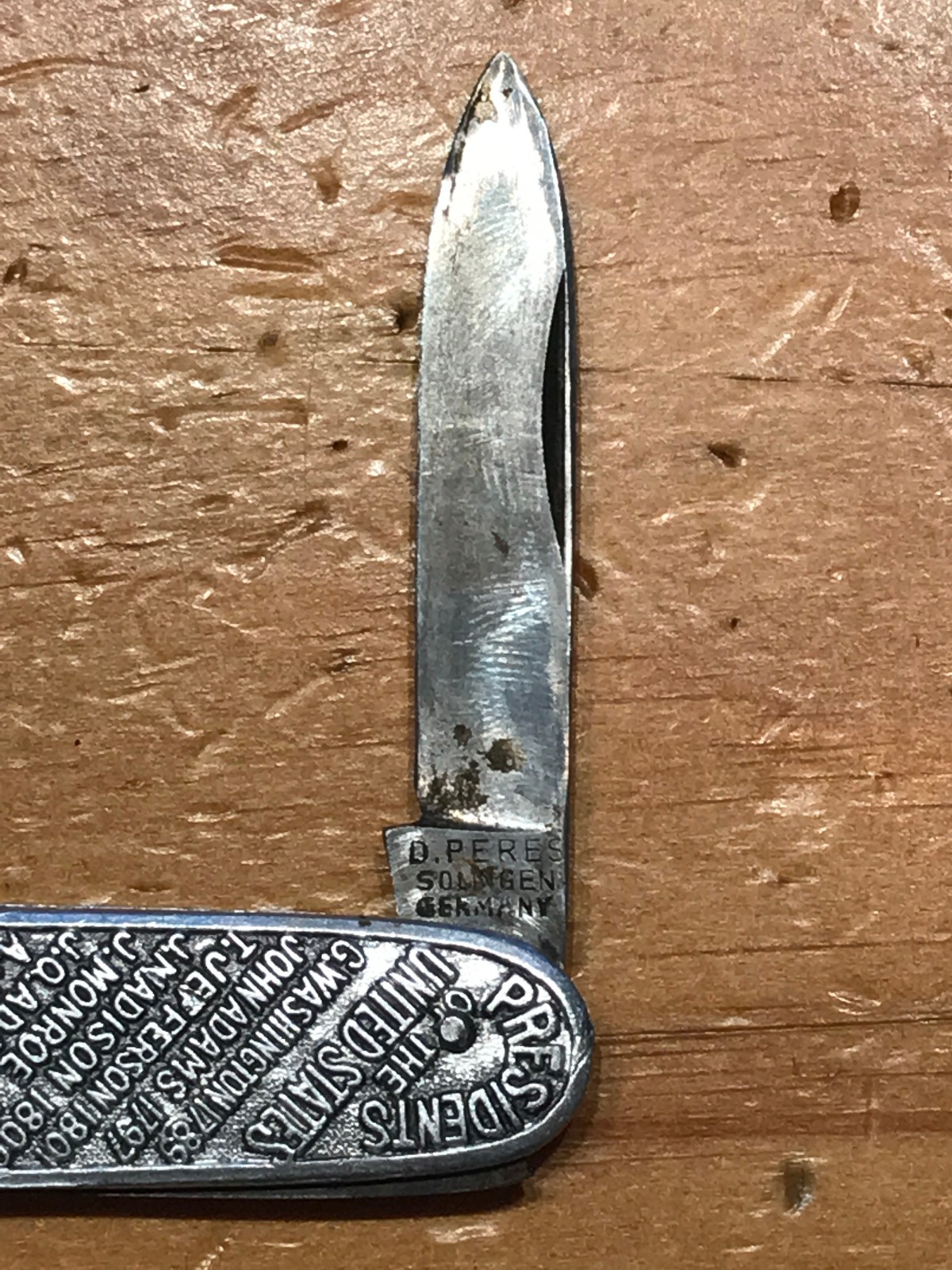 VINTAGE TWO BLADE D. PERES SOLINGEN PRESIDENTS THE UNITED STATES POCKET KNIFE