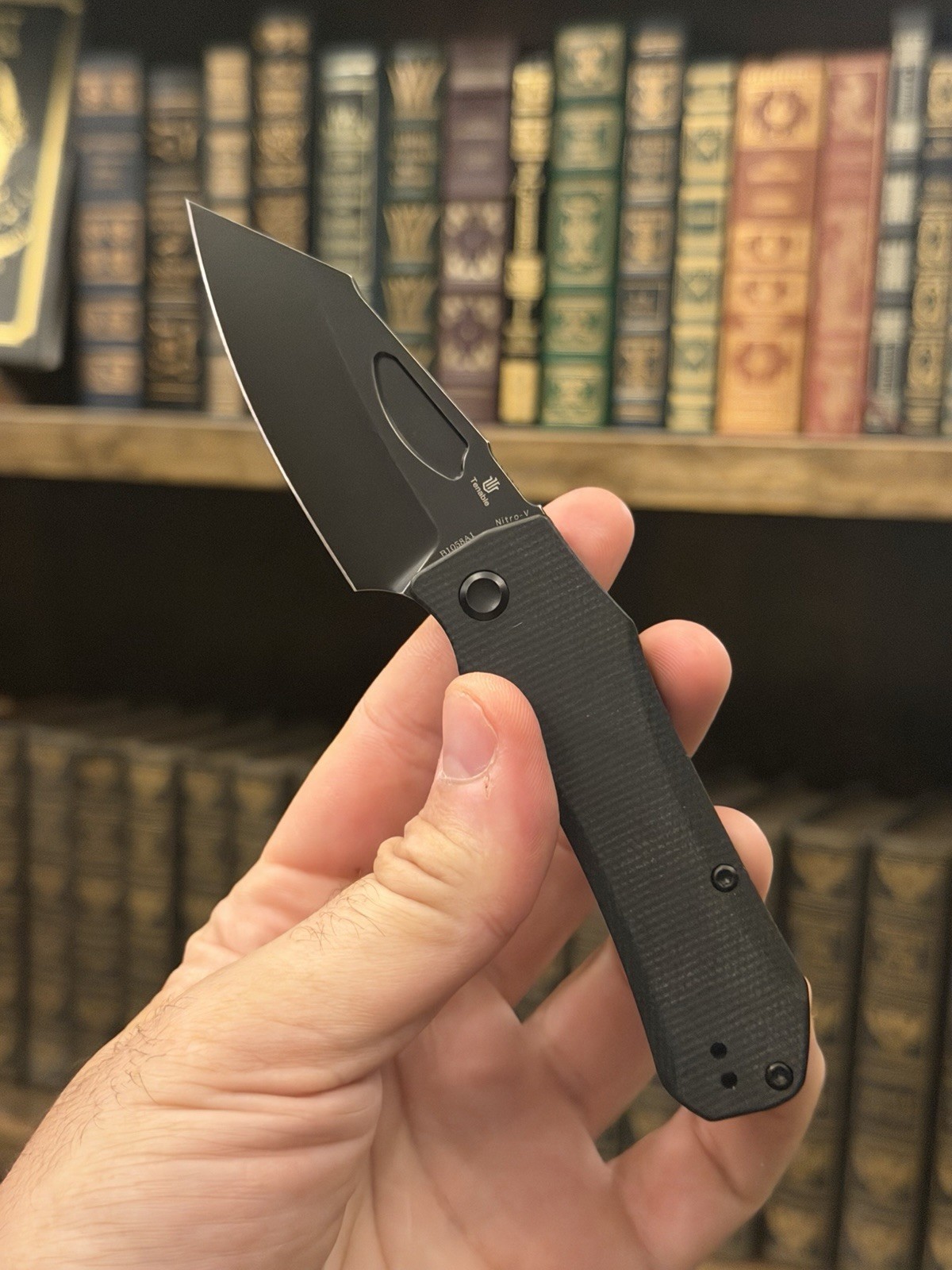 Tenable Knives Loki Linerlock Black Micarta Folding Nitro-V Pocket Knife B1058A1