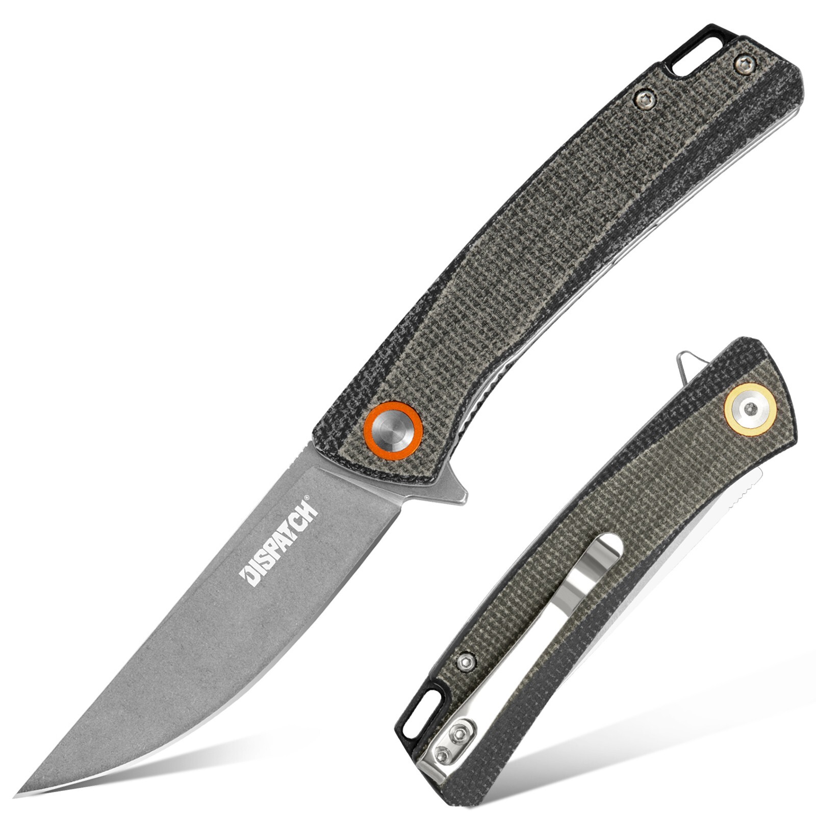 Pocket Knife with Clip,EDC Tactical Folding Knife ,Micarta Handle