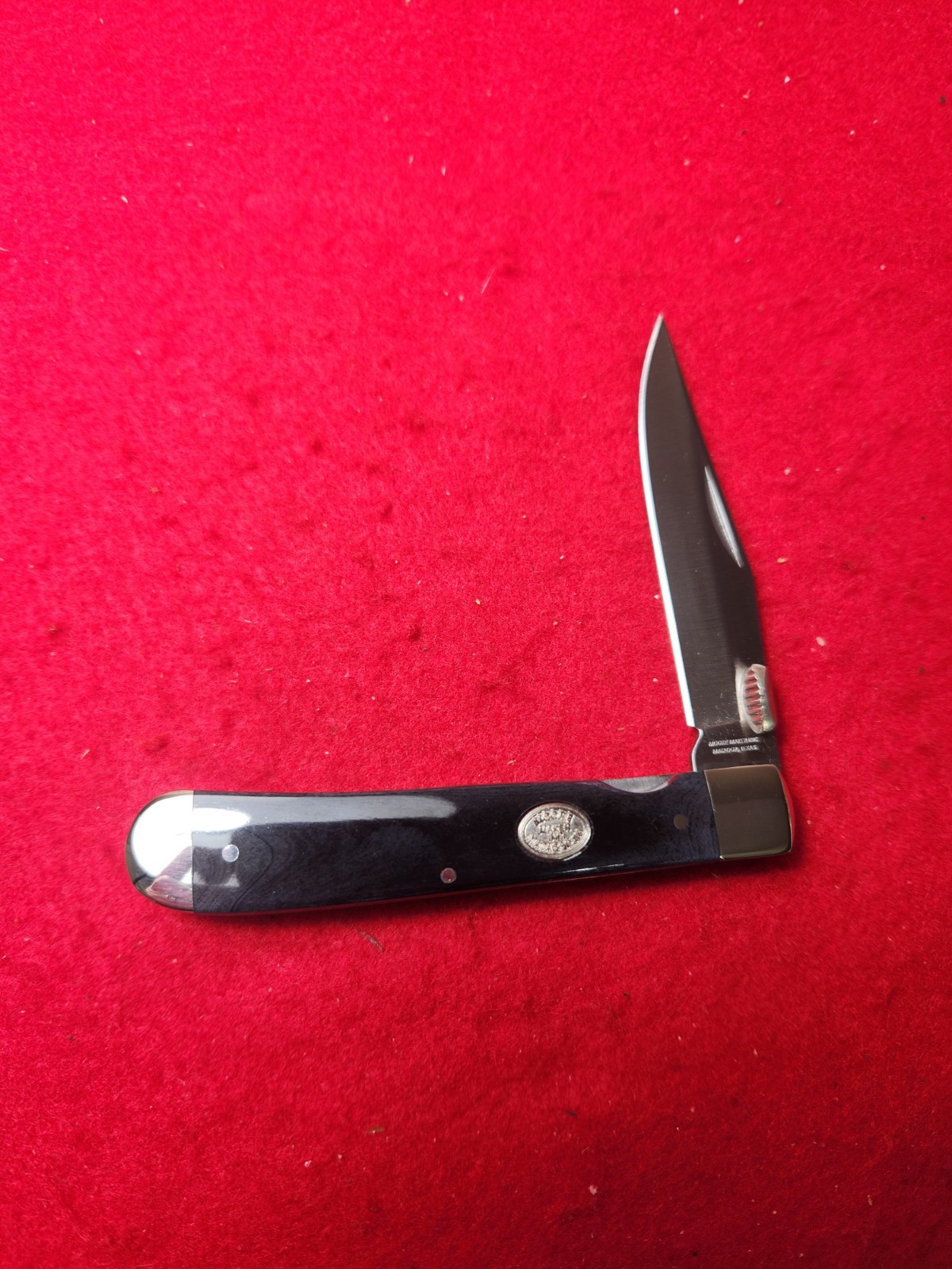 Moore Maker (Germany) 5102 LLG Liner Lock Knife Smooth Gray Bone Handles 2024