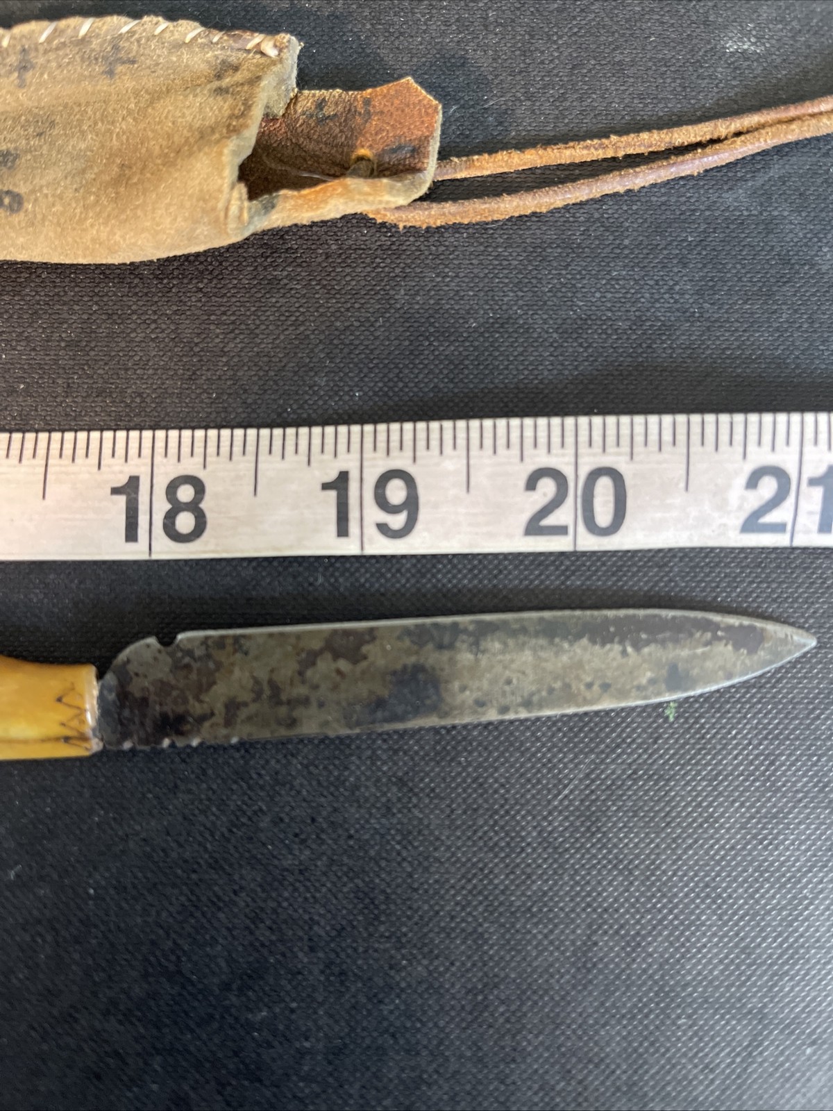 Very Rare Medieval Knife Worn Around Neck. None, Steel, Leather Shield On String