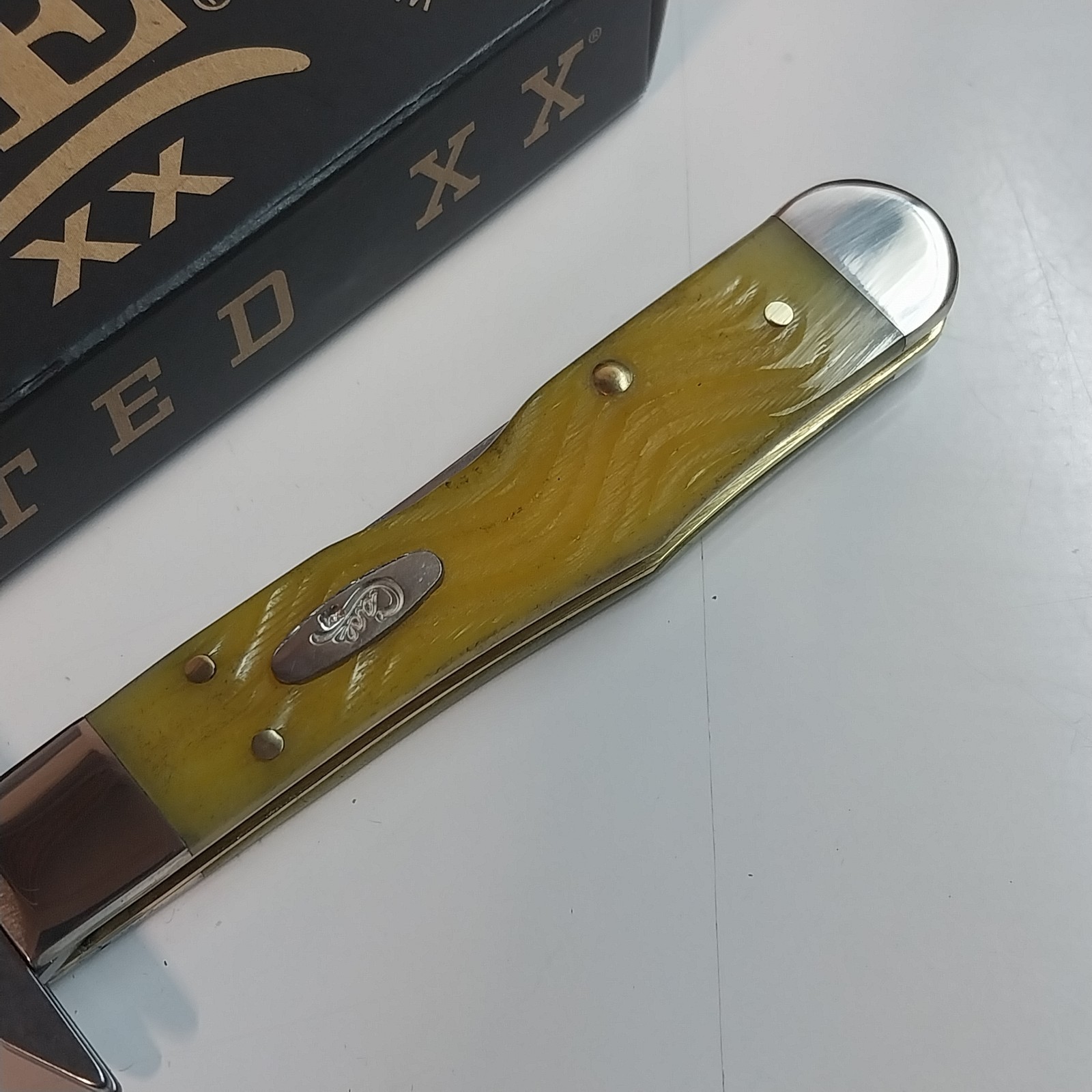Case XX 75317 Yellow Bone Platts Jigged Cheetah Cub 611 1/2L SS NIB USA