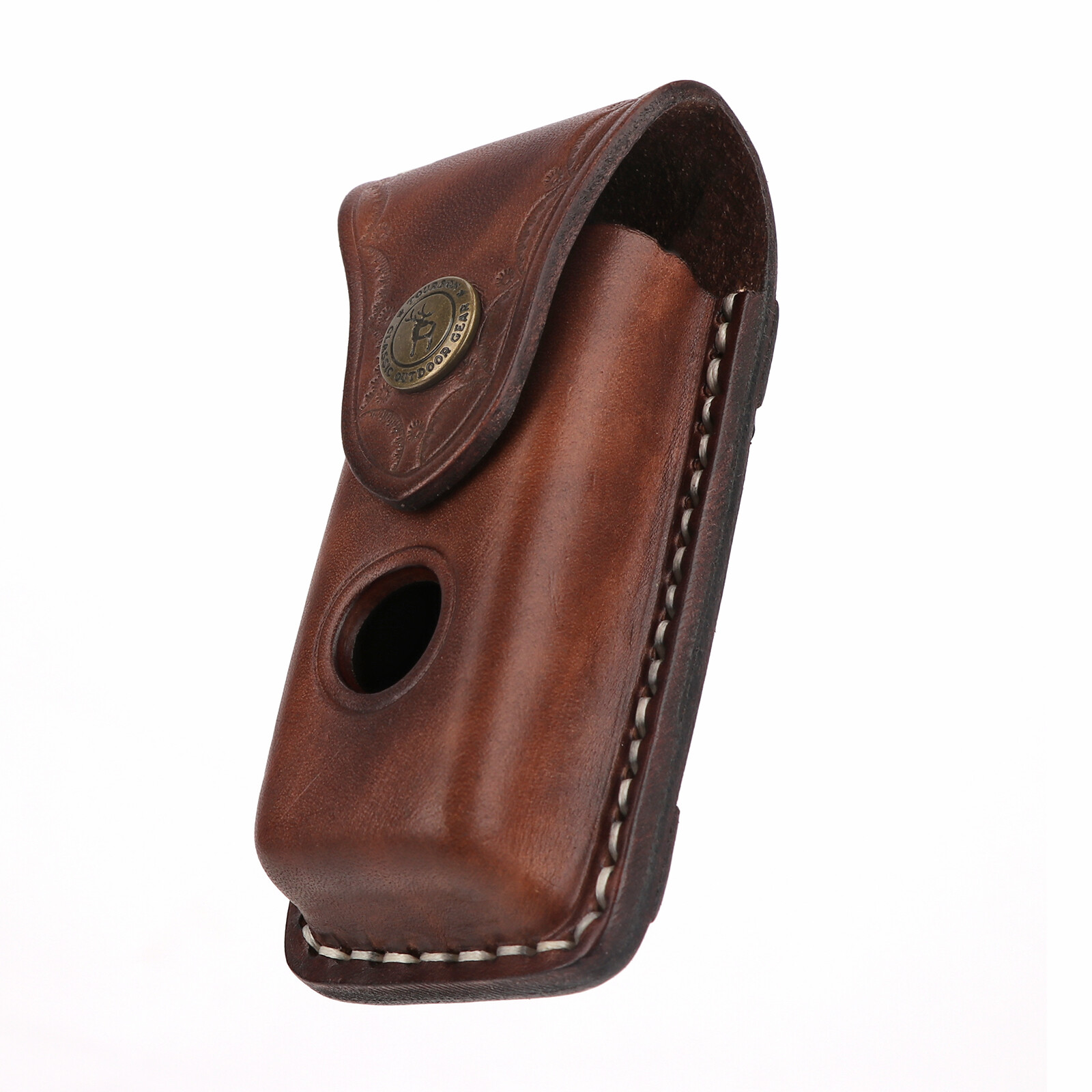 TOURBON Leather Folding Knife Sheath Pocket Knives Case Belt Clip on Pouch