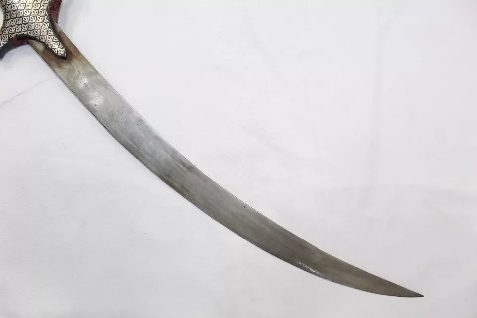 Dagger Knife Silver wire work steel blade tiger face handle W 183