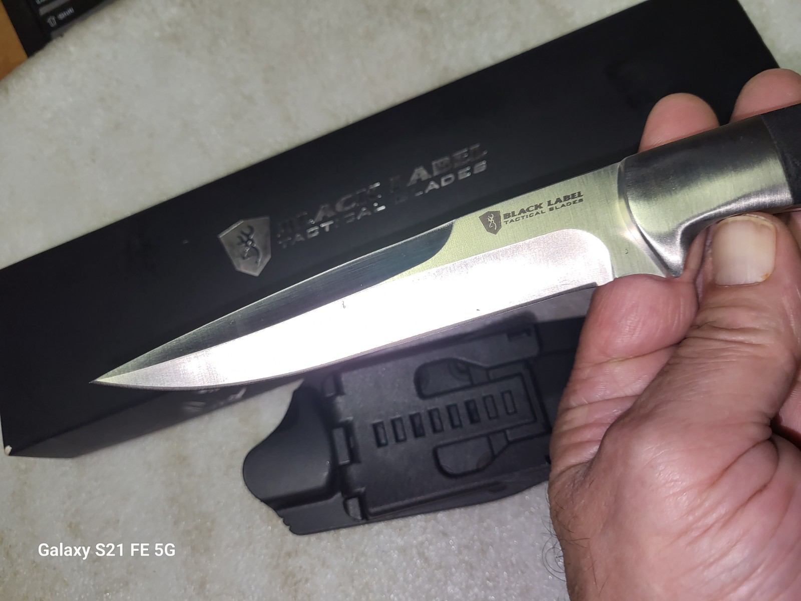 Unused Black Label Browning Arbitrator 103BL Fixed Blade Knife & Sheath