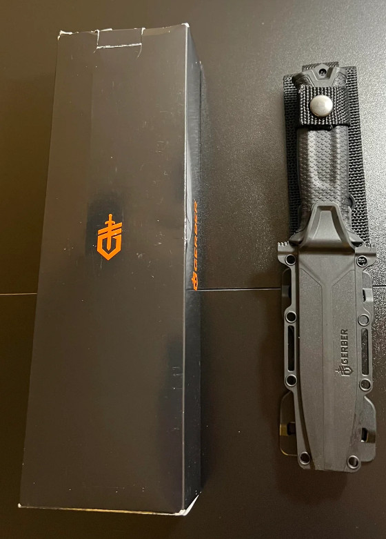 Gerber Black StrongArm Knife Fixed Blade Plain Edge Tactical Sheath New