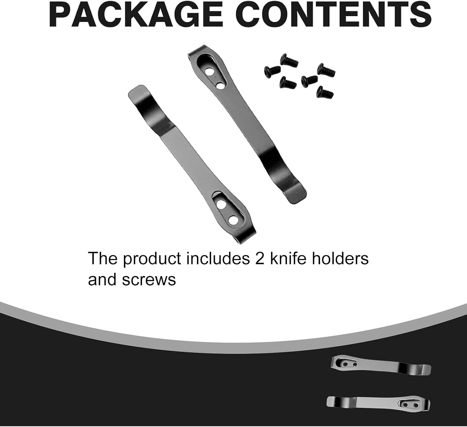 2 Pack Knife Pocket Clip Deep Carry Pocket Clip Replacement for EDC Knife Recess