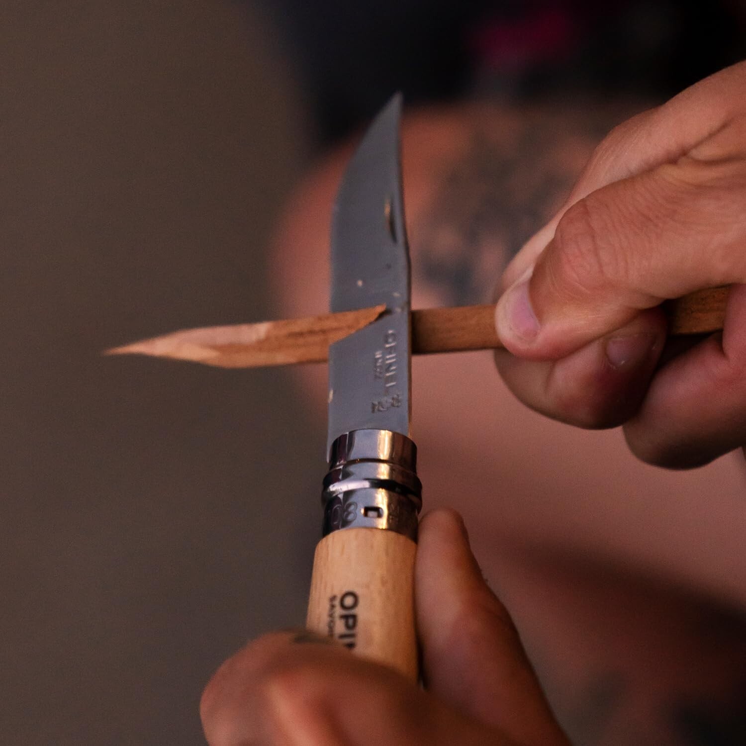 Opinel No. 8 3.28″ Carbon Steel Blade Folding Knife with Hardwood Handle