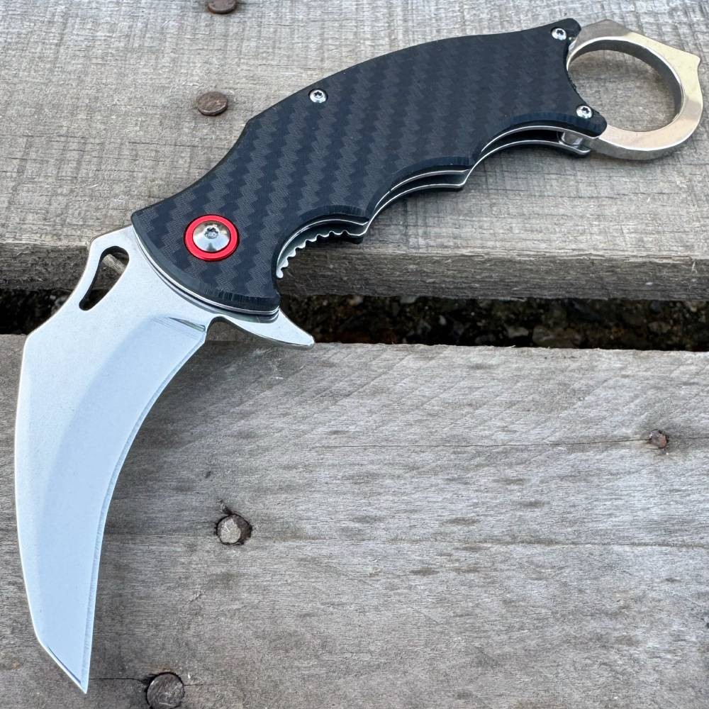 5.5″ Tactical Karambit Talon Claw Curved Blade Ball Bearing Folding Pocket Knife