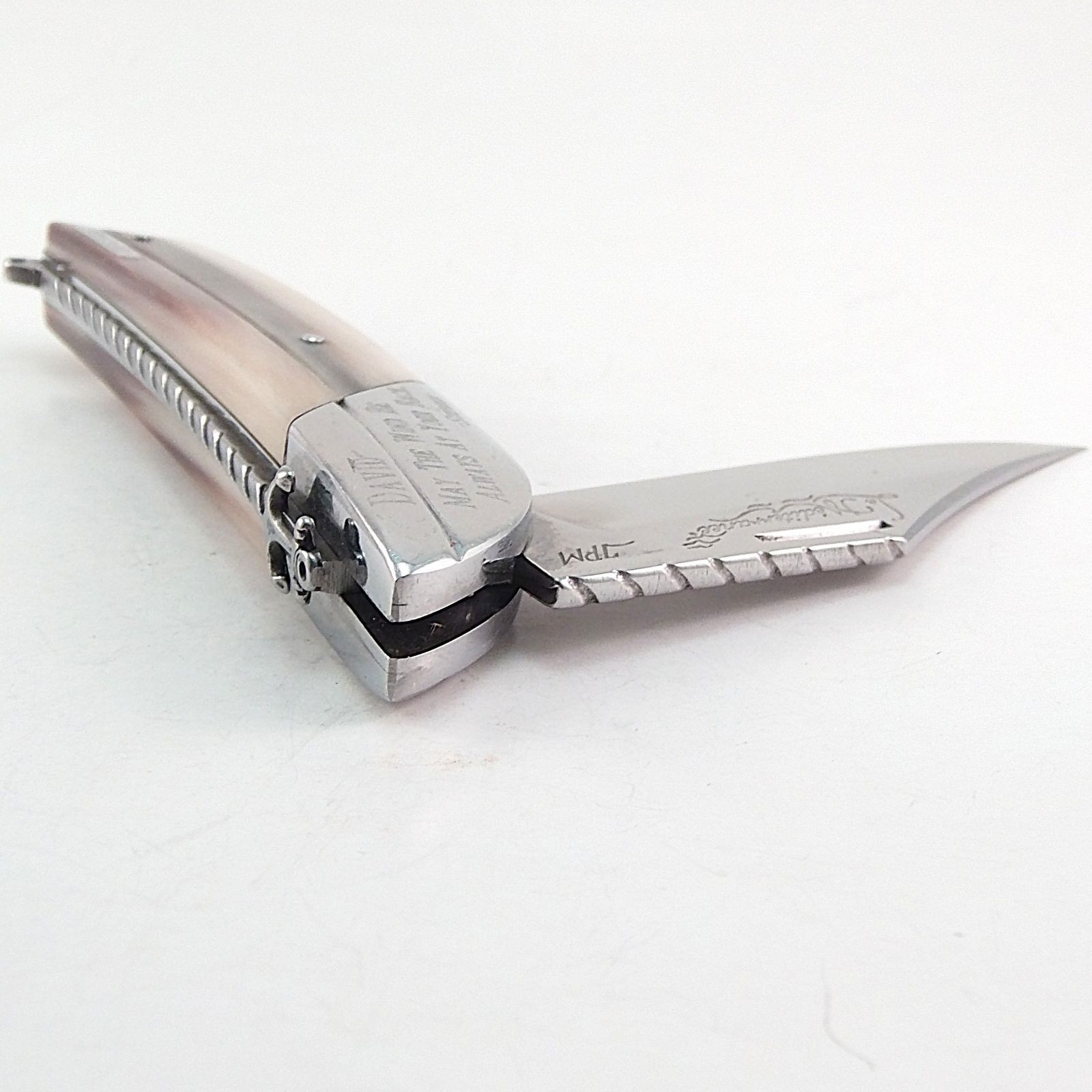 Florinox Le Mediterranee Horn Pocket Knife 12C27 Stainless Steel French Anchor