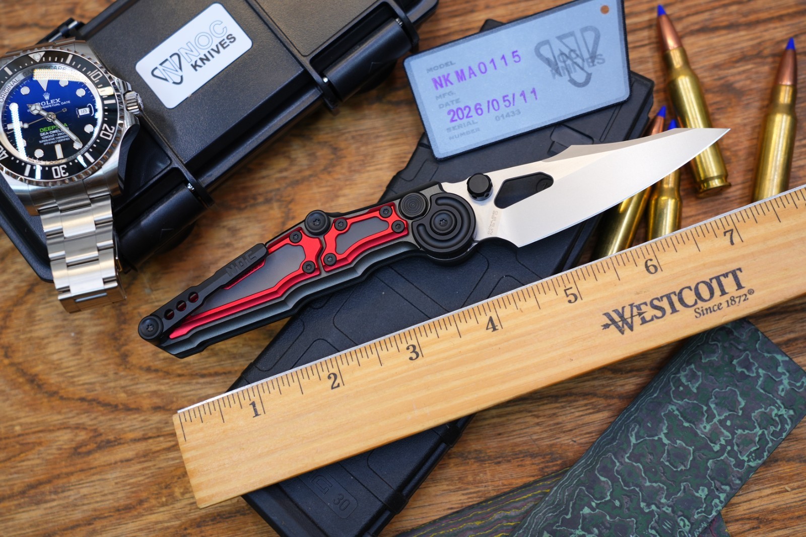 NOC MA01 M390 NOC Knives Manual Button Lock Folding Knife 2mm Blade Aluminum PC