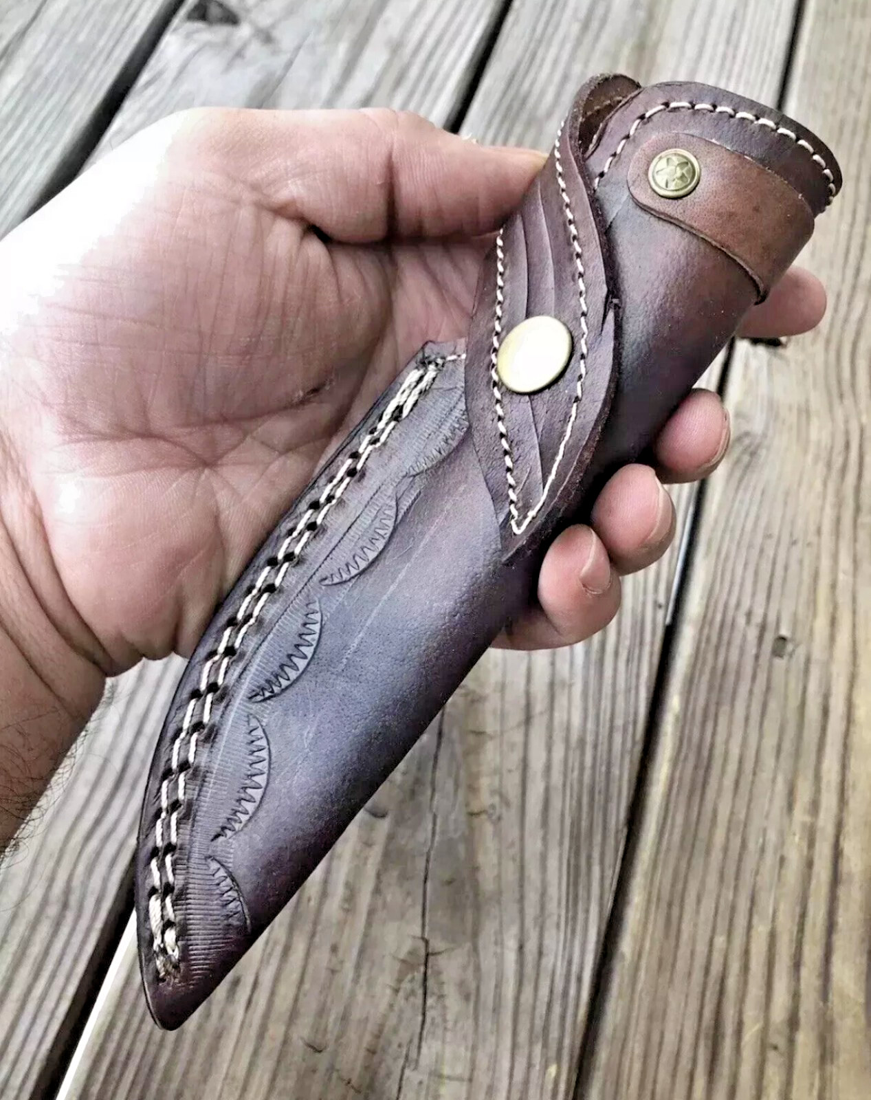 Handmade Fix Blade Knife Leather Sheath Holster Knives Case Vertical Belt Carry