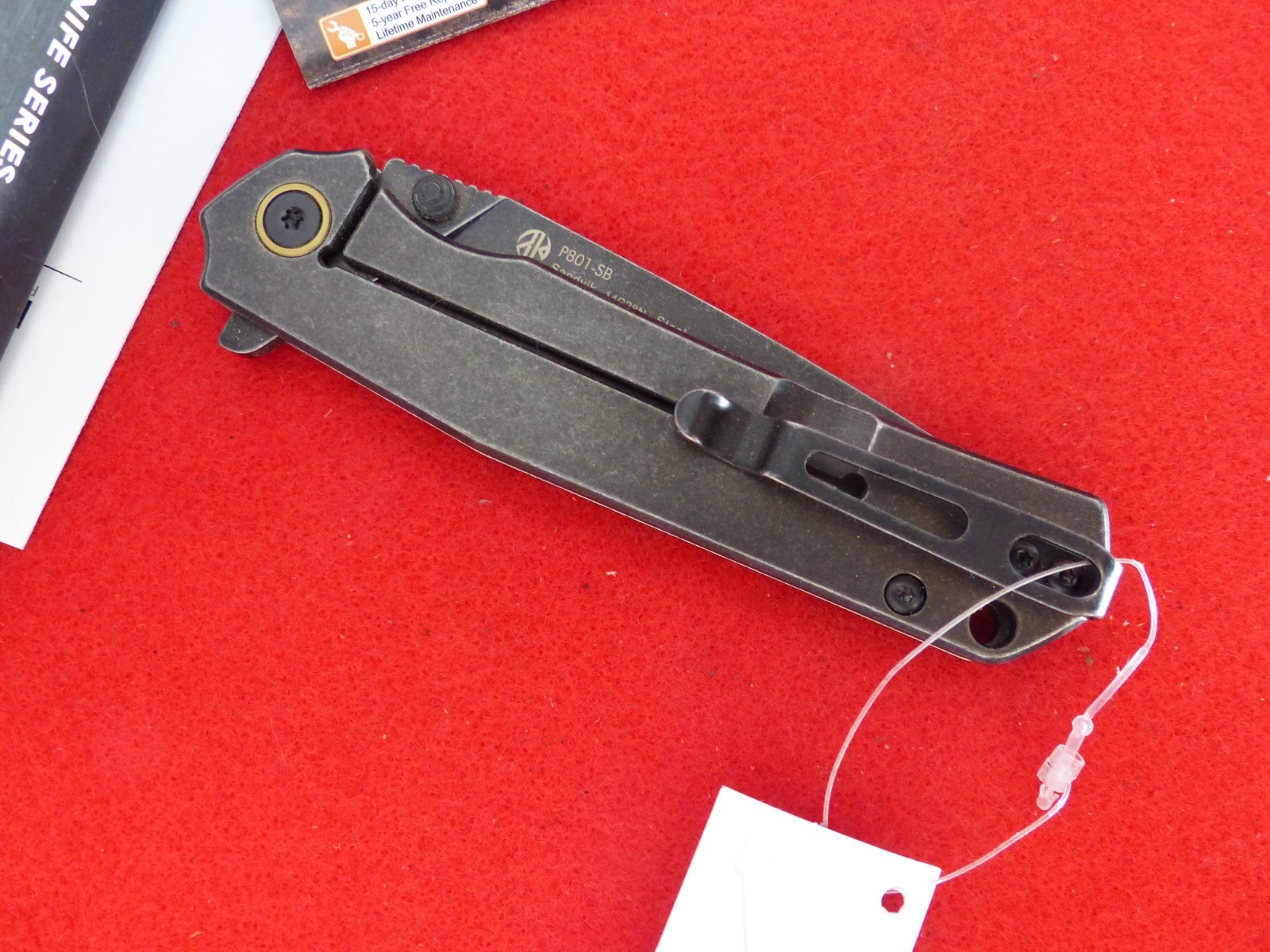 RUIKE P801 Frame Lock Knife Stainless Steel (3.5″ Black Stonewash) P801-SB NEW