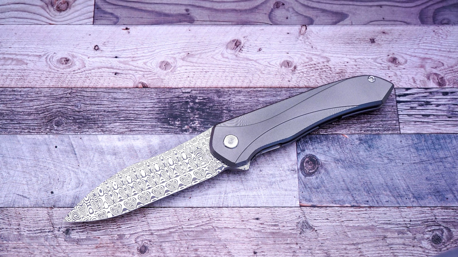 Brown Knives Servo, Damasteel Blade, Milled Ti Handle Scales, #048, Craig Brown