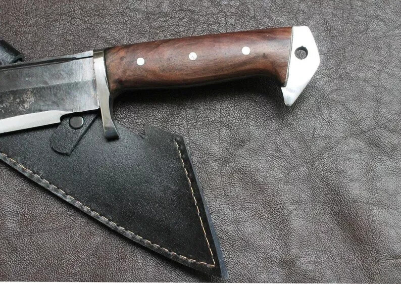 Custom Handmade Carbon Steel Blade Tactical Machete Sword| Hunting Sword Camping