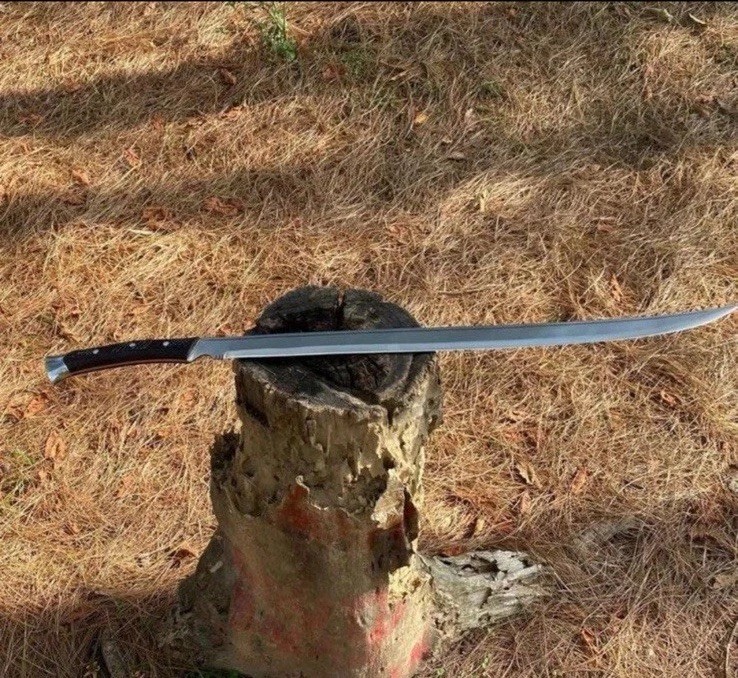 Viking Style Tactical Machete | Handmade Carbon Steel Blade | Camping 30 inches