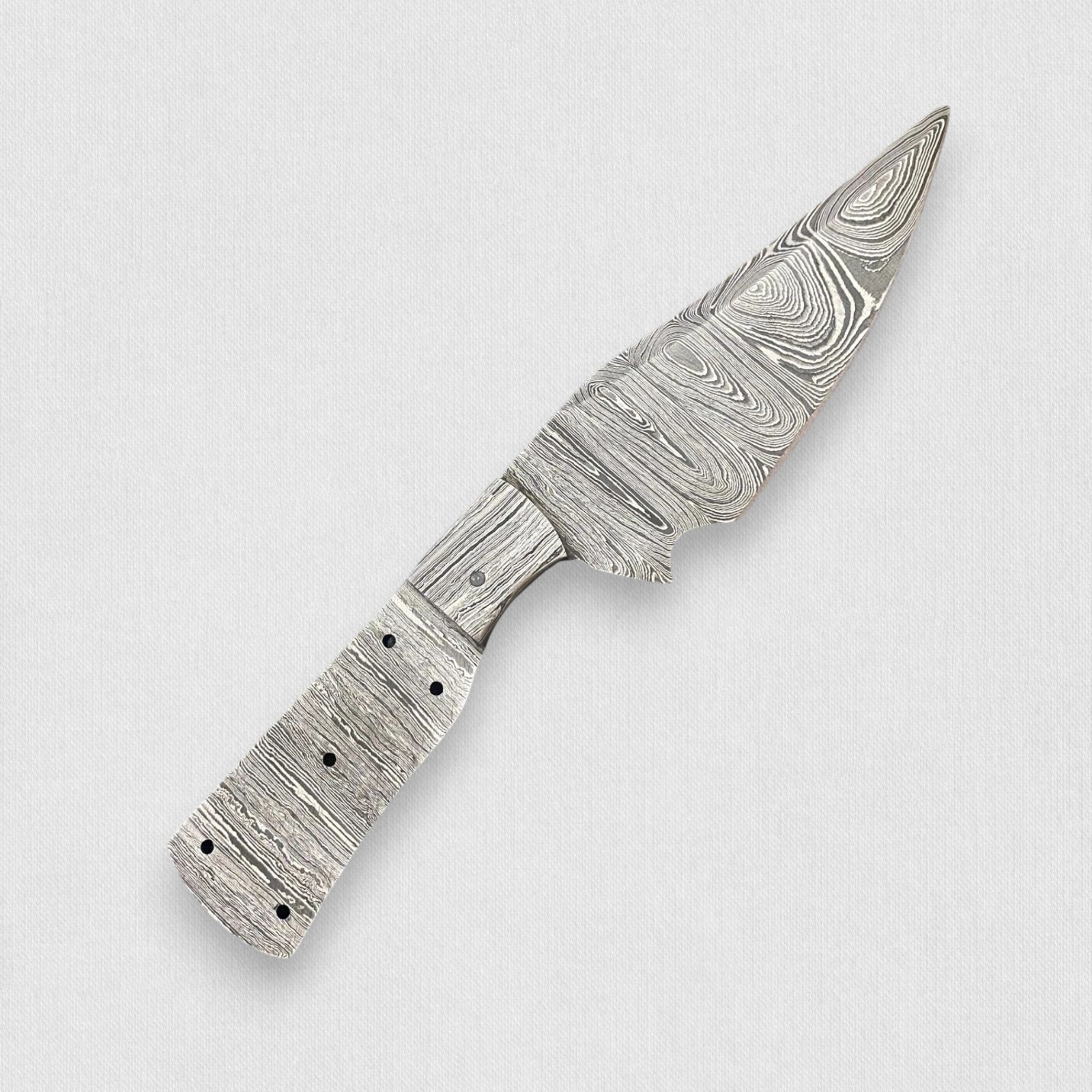 Damascus Steel Knife Blank Full Tang Clip Point 8in Tactical DIY Hunting Tool