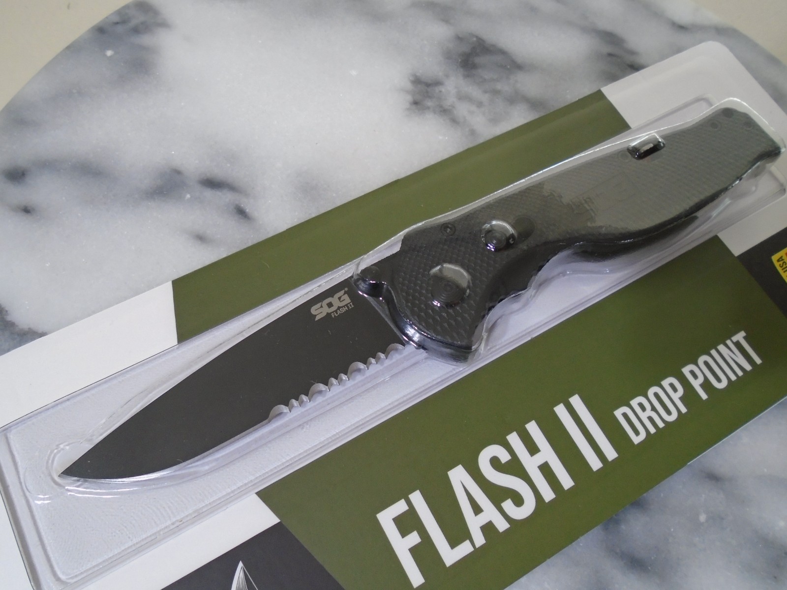 SOG Flash II Assisted Open Pocket Knife Arc Lock Folder Aus-8 TFSA-98-42-102 New