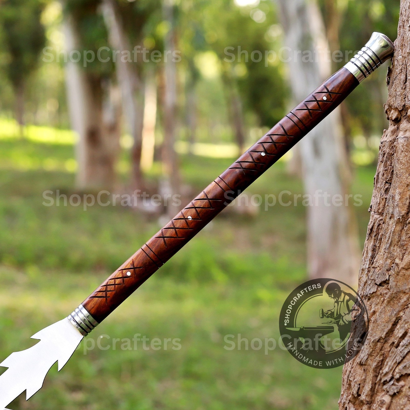 Custom Handmade Carbon Steel Blade Tactical Viking Spear | Hunting Spear Camping