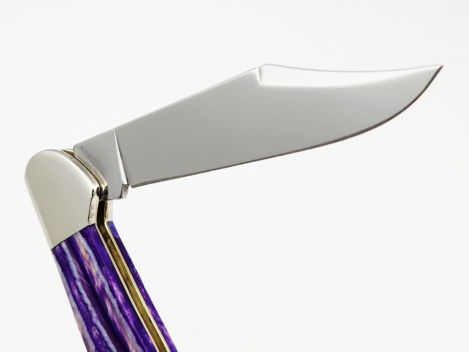 2025 Case XX USA SS Large Copperlock Knife 4 1/4″ Exotic Purple Bone Handles