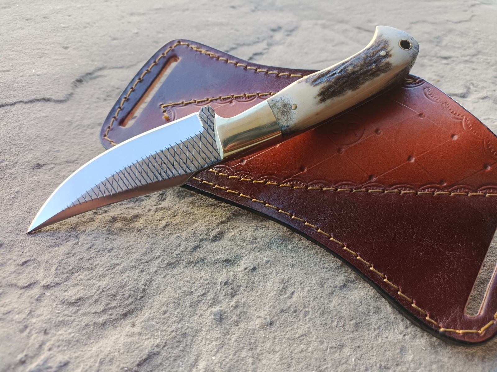 Swap Cut Custom Skinner Knife/Hunting/Bushcraft/Kitchen/ Stag/Antler Handle