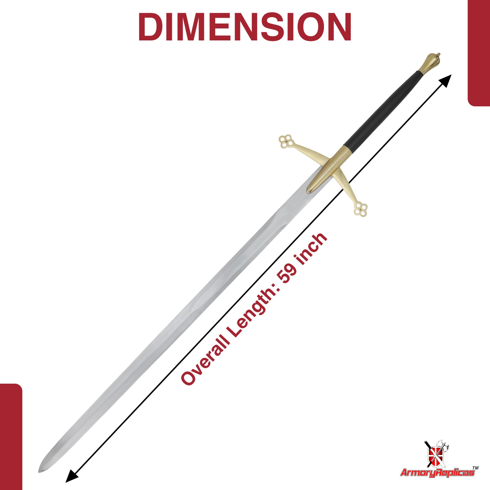 Scottish Claymore Medieval Sword Replica Two-Handed Carbon Steel Display Sword