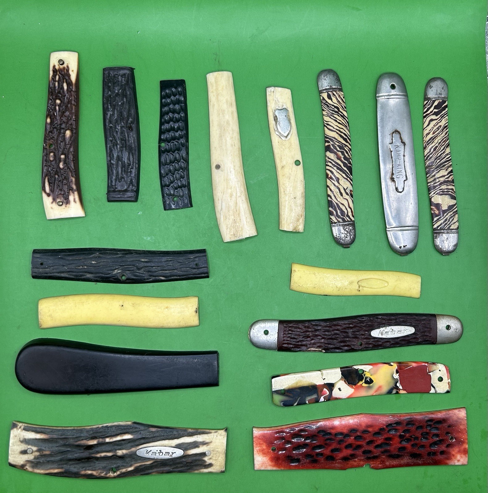 Vintage Pocket Knife Repair Parts Lot Handle Scales Ka-Bar Imperial Kamp-King