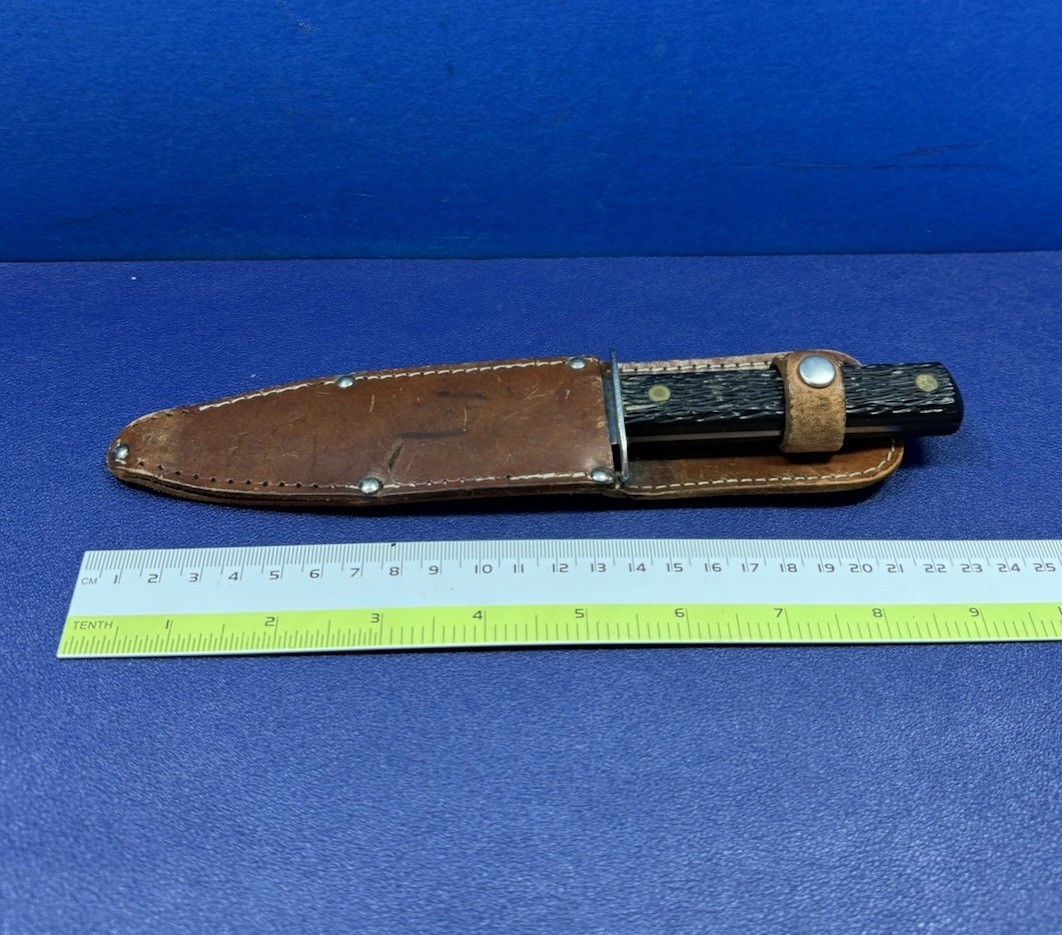 Vintage Imperial Prov Ri USA Hunting Knife Black Handle 5″ Blade