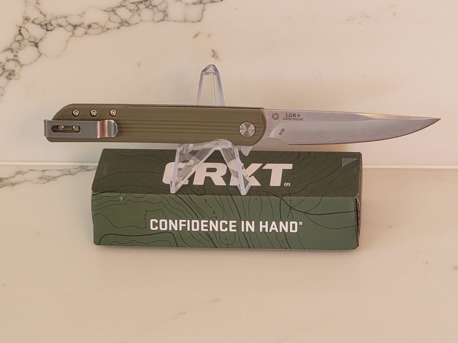 CRKT LCK 3810 Green Handles Folding Pocket Knife Lerch Design USA NEW IN BOX