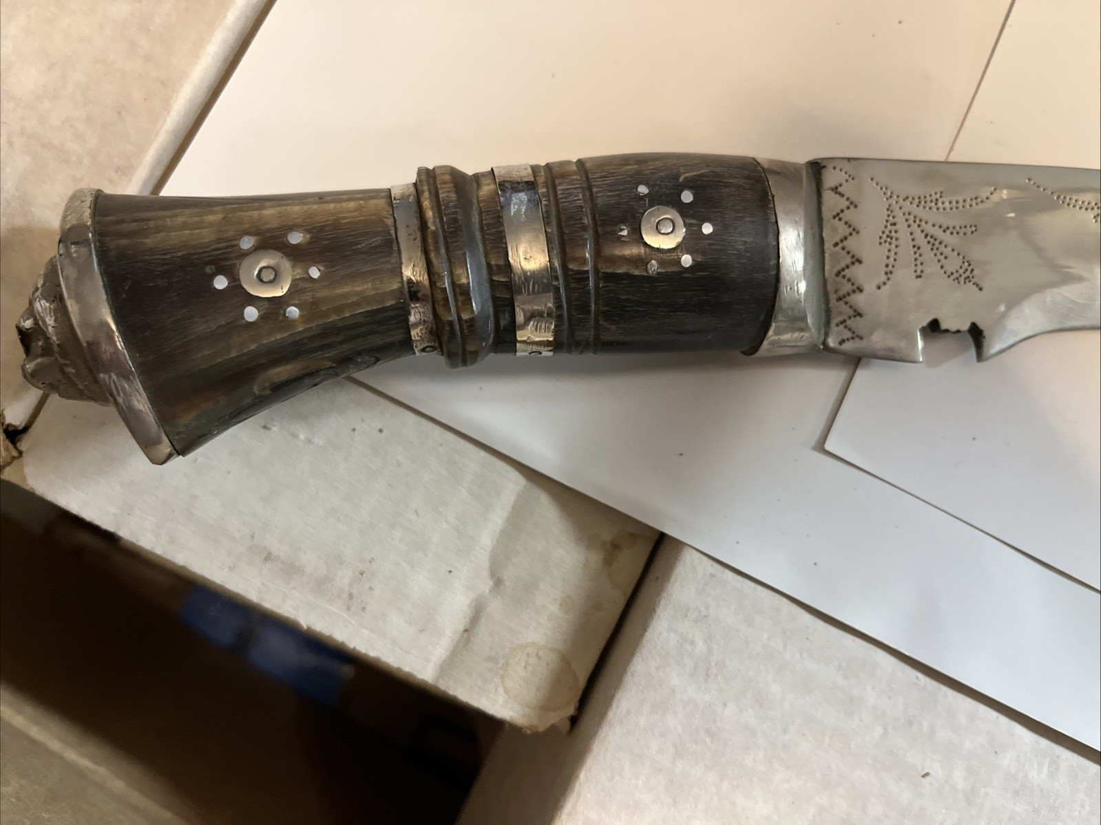 Vintage India Kukri Gurkha Bolo Machete Survival Knife with Sheath