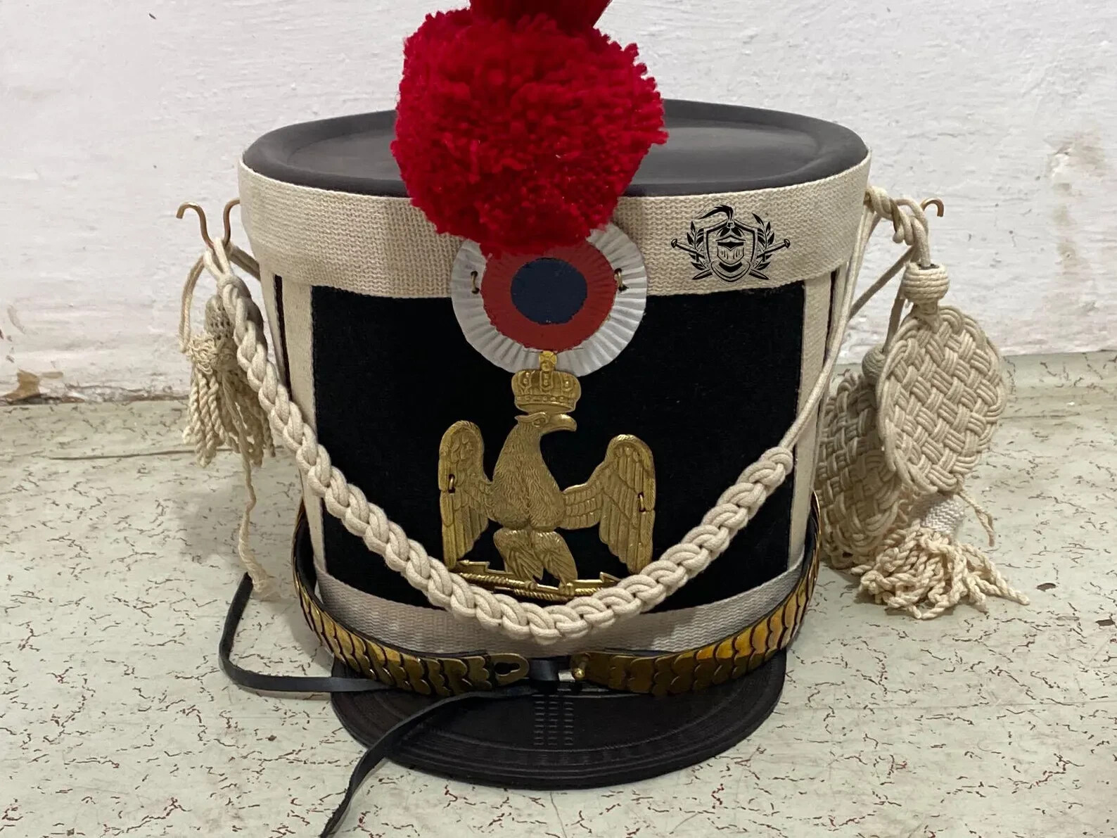 Shako Helmet French Napoleonic Shako Black Finished Red Pom Pom Larp Reenactment