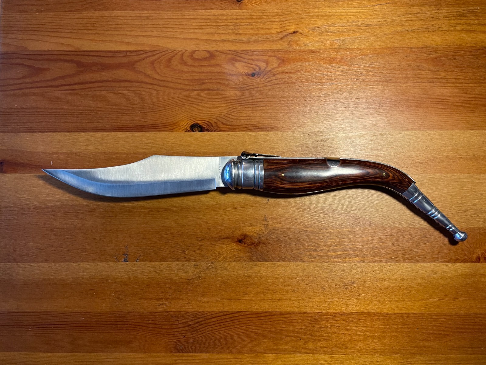 9″ Giant Navaja Sevillana Folding Ratchet Knife Red Wood Scales From Spain
