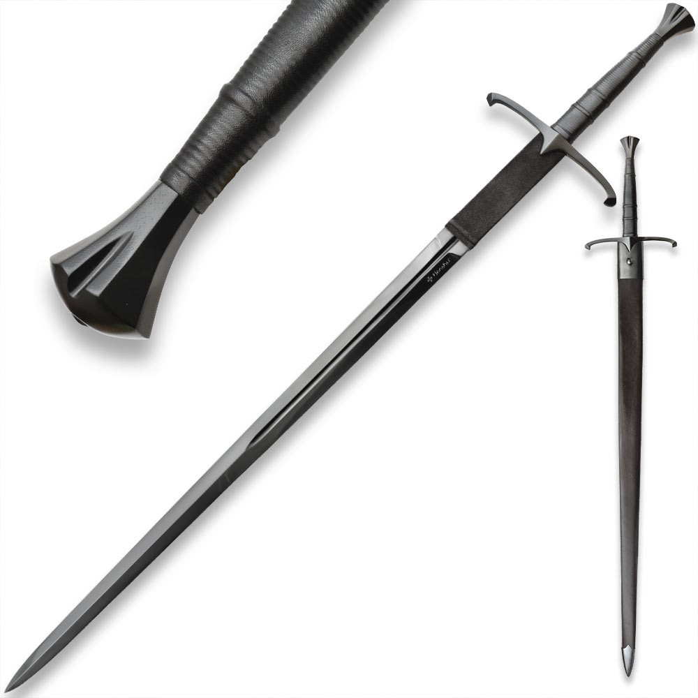 Honshu Black Claymore Sword and Scabbard | Carbon Steel Blade | Overall 57″