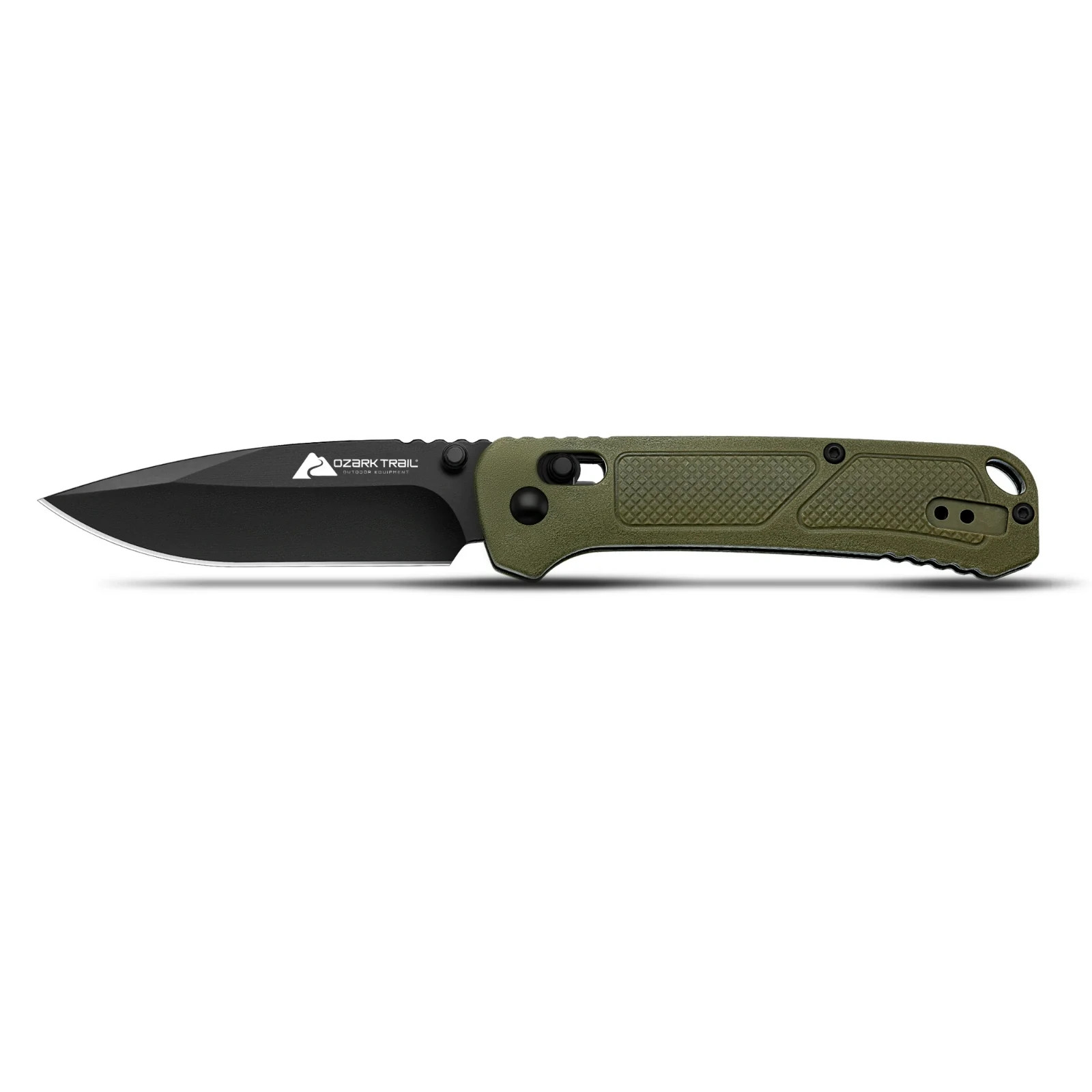 Ozark Trail 7.5 inch Folding Knife,D2 Blade,Ball Bearing,OD Green Handle, Slide