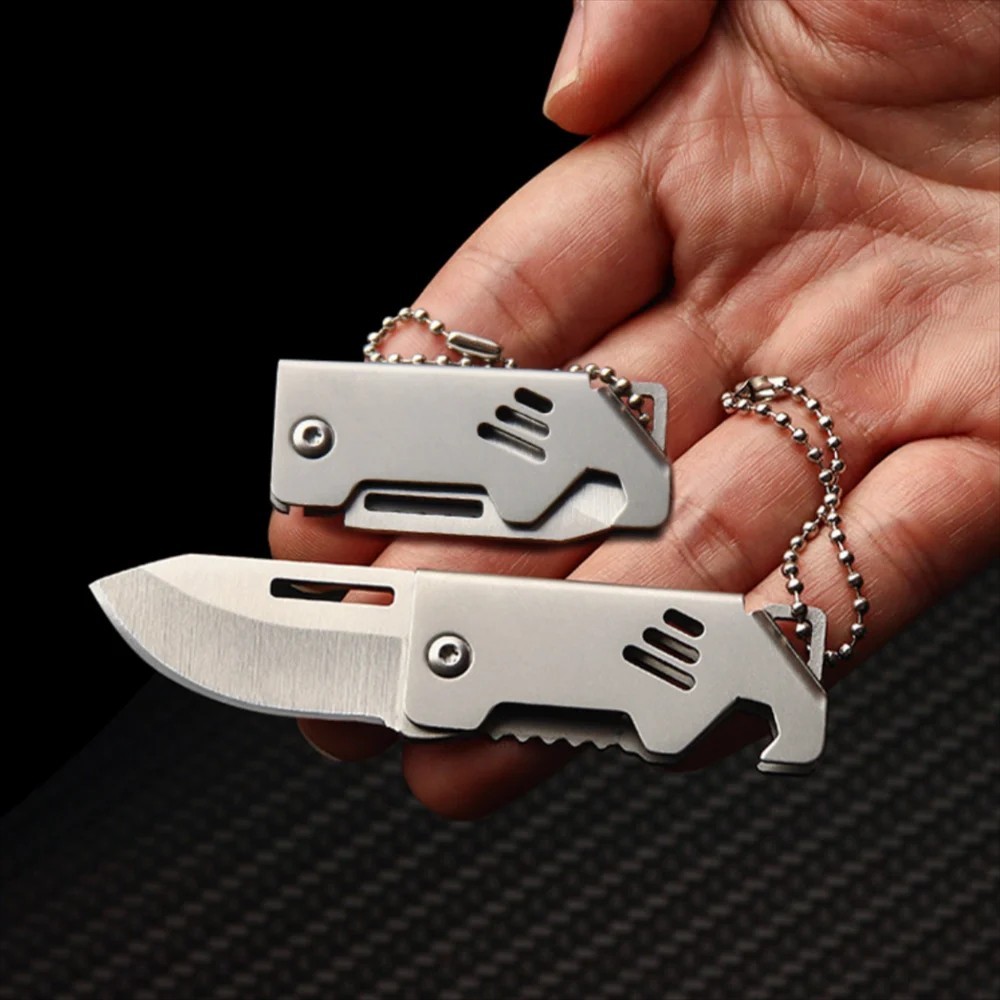 Mini EDC Foldable Pocket Knife Keychain Survival Tool Bottle Opener || US SELLER