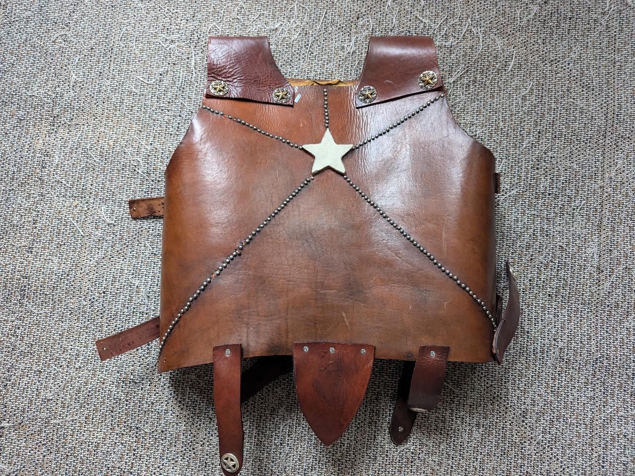 vintage HANDCRAFTED leather armor GLADIATOR spartan roman GREEK tooled XL