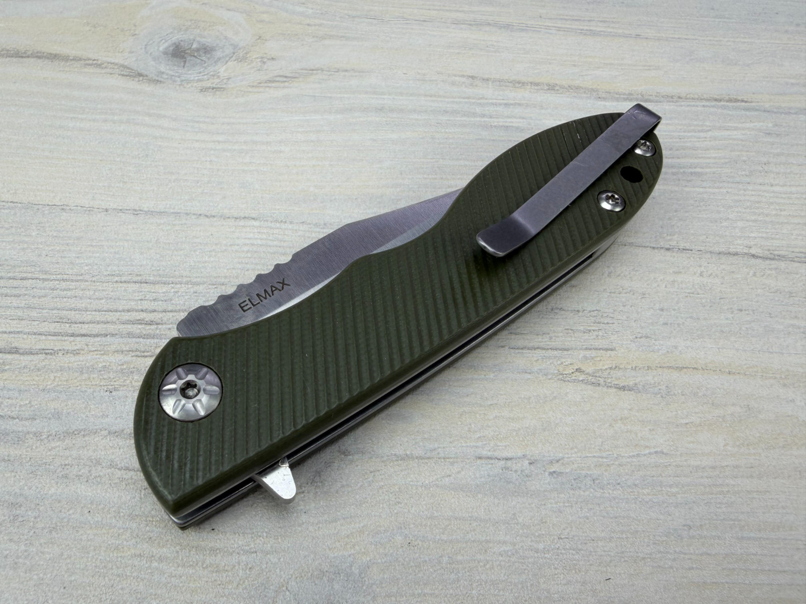 Tops Knives MSF-G Folding Knife – Elmax Steel Blade – Green G10 Handle – Maserin