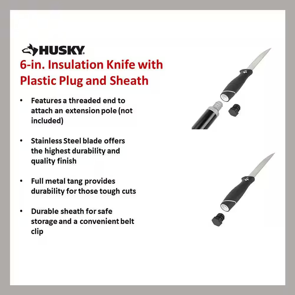 6 In. Insulation Knife with Plastic Plug and Sheath