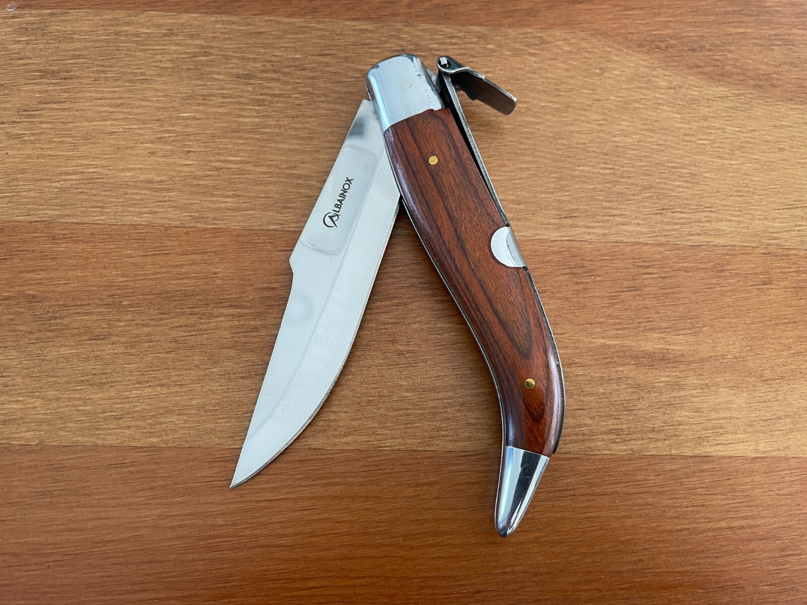 3.6” Spanish Navaja Teja Albacete Pocket Knife Red Stamina Scales – USA Seller